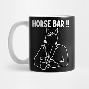 Funny Horse Bar Option 2, Cute Horse Drawing For Horse Lovers Mug